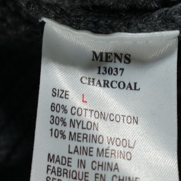 Woolrich Sweater Men Large Gray Heavy Knit Cowl Neck Merino‎ Wool Blend NWT - Picture 10 of 13